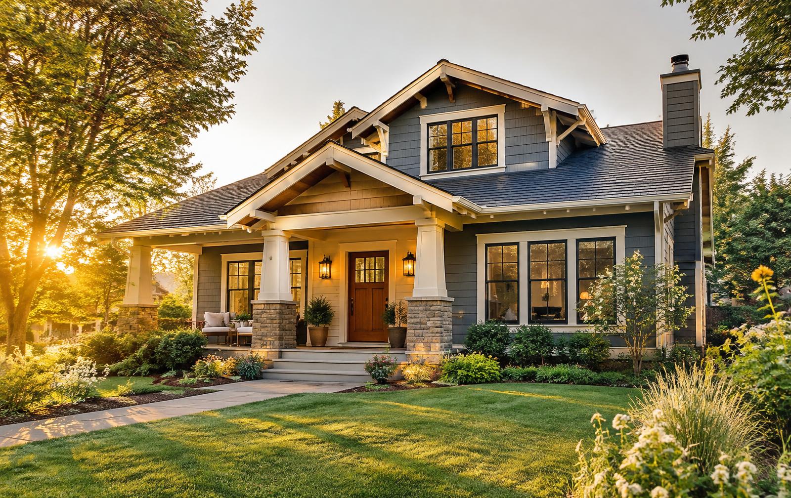 Welcoming home at golden hour